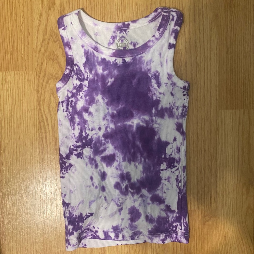 SOLD! Purple tie dye tank top crop top